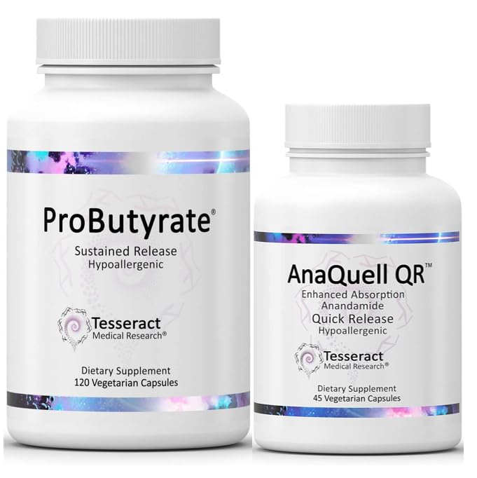 Tesseract Medical Research ProButyrate Gut Health Supplement, Butyric Acid Complex & AnaQuell QR, Stressi- ja mielialatuki