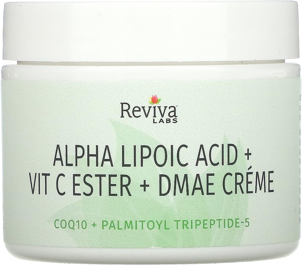 Reviva Labs Alpha Lipoic Acid, C-vitamiini Ester, & DMAE Cream, 2