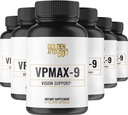 Golden After 50 VpMax-9 - Sight Care och Antioxidant Supplement med Eye Vitamins, Lutein, Lycopene och Bilberry Extract - 6 flaskor