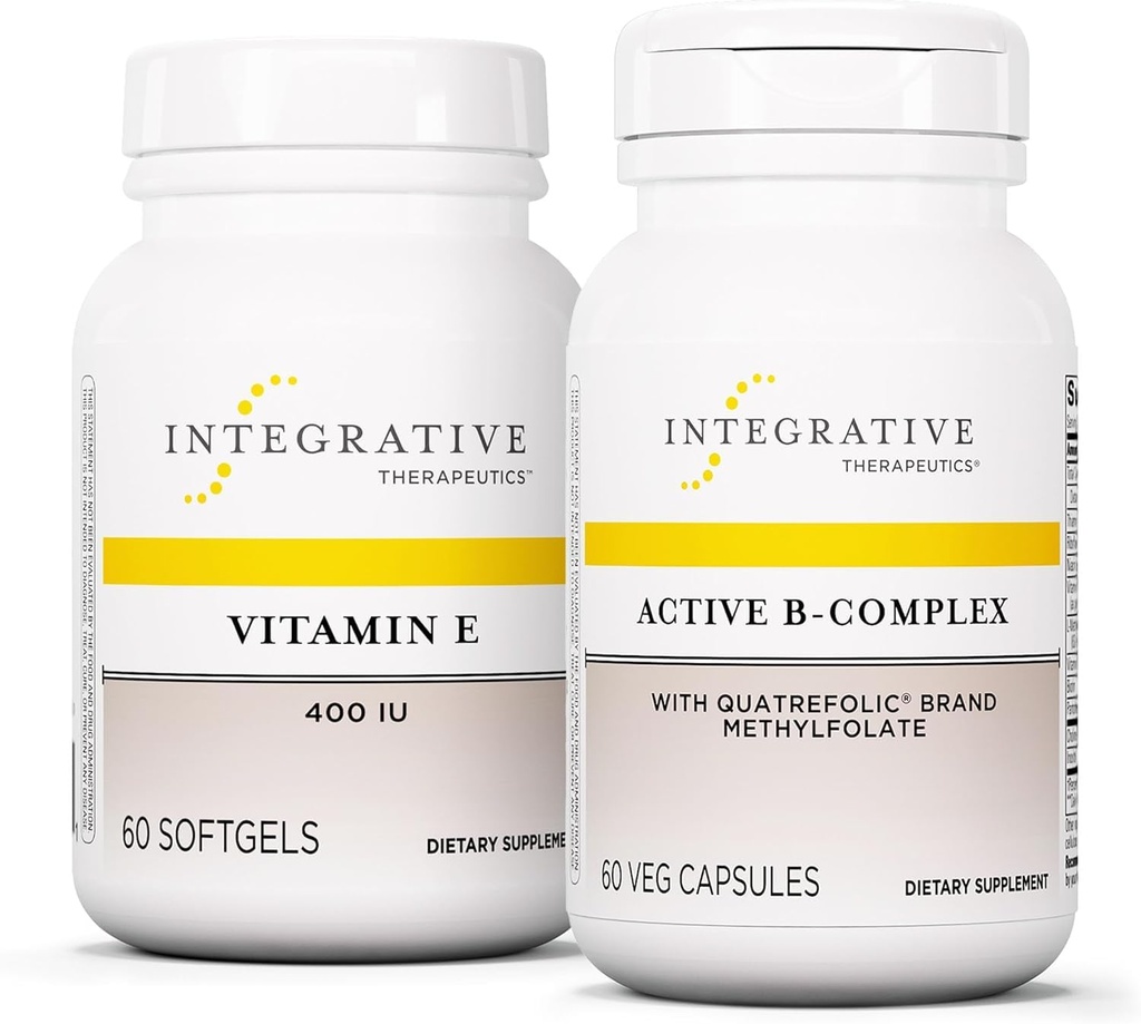 Integratiiviset terapiat B-komplex, 60 kapselia & E-vitamiini, 60 softgelia - aktiivinen B-komplex energianvaihdunnan tueksi* - E-vitamiini sydämen terveyden ja antioksidanttien toiminnan tukemiseksi