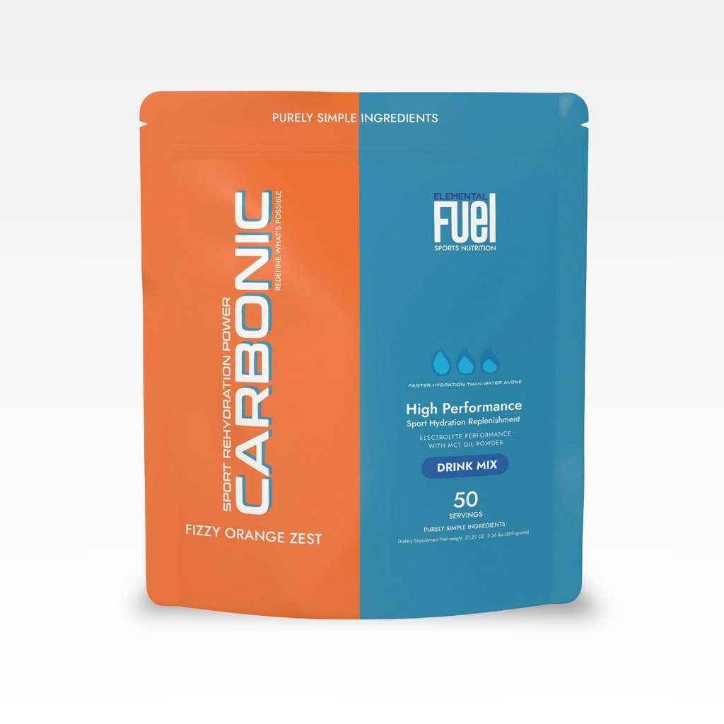 Carbonic Orange Zest Hydration & MCT Oil Powder Nutrition - First-Ever Advanced Electrolyte & MCT Formel, Förbättrar Hydration, Sustained Energy & Recovery - 50 portioner