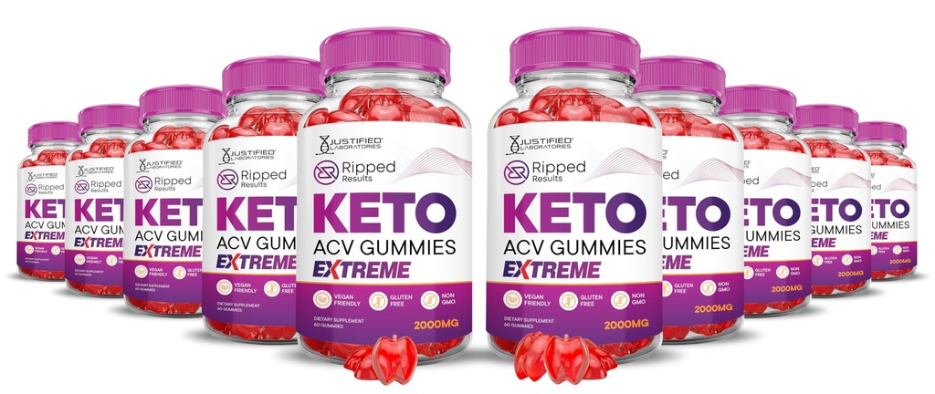 (10 Pack) Rippade resultat Keto ACV Gummies Extreme 2000MG Ripped Results Keto Gummies Apple Cider Vinegar Formulerad med Pomegranate Beet Juice Powder B12 Vegan Non GMO 600 Gummys
