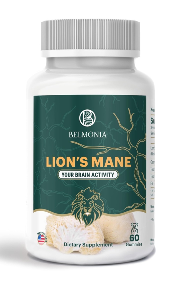 Leijonan mane sieni Gummies, 5400mg per tarjoilu*, aivojen terveys täydentää aikuisille, kognitiivinen Focus muisti täydentää, 60 kreivi, Superfood Organic Gummies
