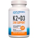 2 in 1 suuri teho kaava 90 mcg K2-vitamiini (MK7) (MK7) ja 5000 IU D3-vitamiini täydentää I ei-GMO Formula, helppo niellä D-vitamiini & K Complex, 120 kapselia I 4-kuukautinen
