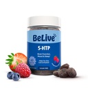 BeLive 5-HTP Gummies - 60 Ct I 5HTP Stressi Relief Gummies paremman unen, korkeutettu keskittyä, mieliala Booster & Stressi Relief I serotoniini Booster aikuisille, Vegan 5 HTP täydentää - Mixed Marries Flavor