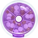 Pilleritapaukset Viikoittain INVODA pilleri Järjestäjä 7 Päivä 3 Times Medicine pilleri annostelija Push Button Kiertää pilleri suunnittelija 7 Osastot (purppura)