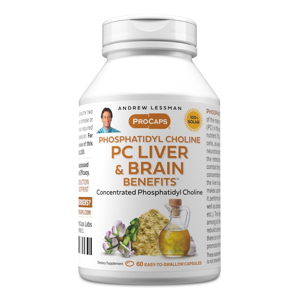 ANDREW LESSMAN PC Maksan ja aivojen edut 60 Softgels - Fosfatidyl Choline, tärkein rakennus Block terveen maksan ja aivojen rakenne, toiminto. Ei lisäaineita. Helppo niellä Softgels