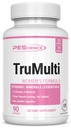 PEScience TruMulti Multivitamiini naisille rauta, päivittäin Formula Premium C-vitamiini, D, Sinkki täydentää immuunitukea, kelatut mineraalit, 90 Helppo niellä kapselit
