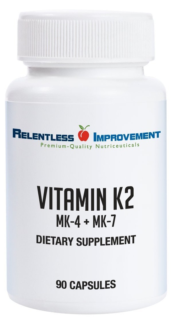 Luonnollinen K2-vitamiini MK4 Plus K2-vitamiini MK7 Korkea teho 15 000 mcg MK-4 + 60 mcg MK-7 tukee luun ja valtimoiden terveys Vegi-Capsules Soy-free