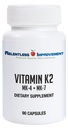 Naturlig Vitamin K2 MK4 Plus Vitamin K2 MK7 High-Potency 15,000mcg MK-4 + 60mcg MK-7 Stöder Ben och Arterial Health Vegi-Capsules Soy-Free