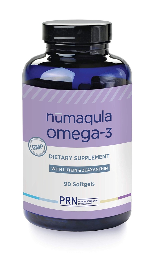 PRN nūmaqula Omega 3 Supplement - 90 Softgels, 30-dagars Supply - Re-Esterfied Omega 3 Triglyceride Form med 1400mg DHA, 400mg EPA, Lutein & Zeaxanthin för Macular & Retinal Support