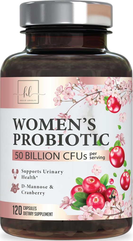 Probiootit naisille Ruoansulatusterveys tuki - 90 miljardia PMY Naisten probiootti, 16 kanta, karpalo, emätin Probiootti prebiootit, PH, Immuuni, virtsan, & feminiini terveys tuki, 120 kapselia