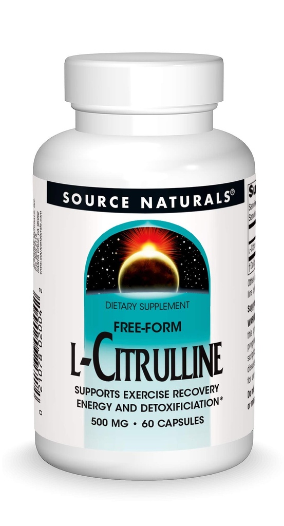 Source Naturals L-Citrulline - tukee liikunnan hyödyntämistä, energiaa ja detoxification*, 500 mg - 60 kapselia