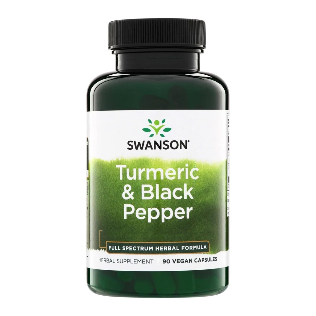 Swanson Premium-Turmeric & Black Pepper - Antioxidant, Digestion & Joint Support - 90 Veg Caps (3 Pack)