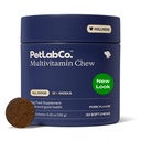 PetLab Co. 22 in 1 Koira Multivitamiini - Tuki koiran immuunivaste, iho, takki, nivelet & yleinen terveys - vitamiinit A, E, D, B12, mineraalit, hapettumisenestoaineet - purutabletti Pork Flavor - Pakkaus
