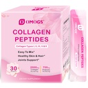 OMOGS Collagen Peptides Powder, Prebiootit & Cranberry Extract -Hydrolysed Collagen Peptides Tuki hiukset, iho, kynsien, luun ja ruoansulatuskanavan terveys, Grass Fed, ei-GMO, naisille ja miehille