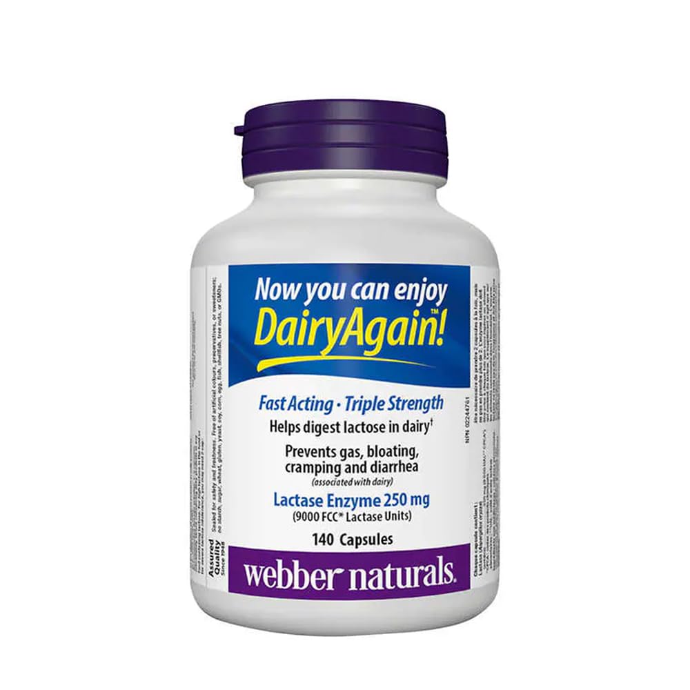 Webber Naturals Lactase Enzyme Extra Styrka 140 kapslar