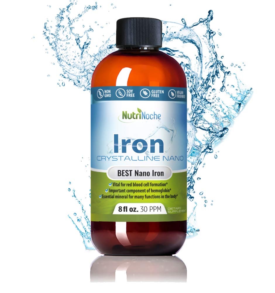 Flytande järntillskott för kvinnor - High Potency Sublingual Iron Drops - Vegan Liquid - Tasteless Flavor - Premium Supplement för män, kvinnor och barn - 8 Ounces - Nutrinoche