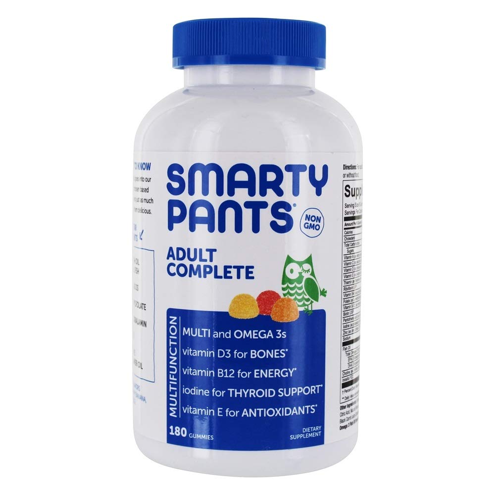 SmartyPants Aikuinen Täydellinen Päivittäinen Gummy Vitamiinit: Gluteeniton, Multivitamiini & Omega 3 DHA/EPA Kalaöljy, Metyyli B12, D3-vitamiini, ei-GMO, 180
