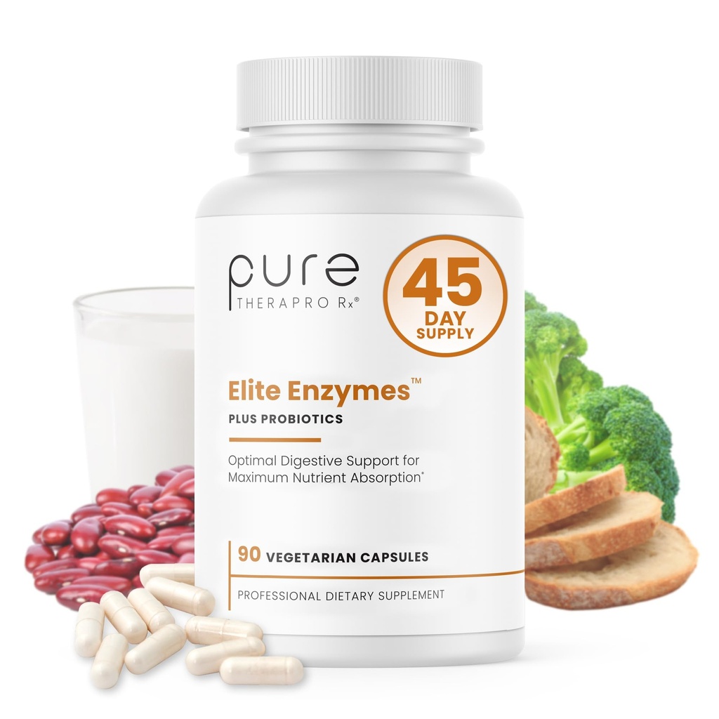 Rena Therapro Rx Elite Enzymes Extra Strength Digestive Enzymes Supplement för kvinnor och män, 90 Vegan kapslar