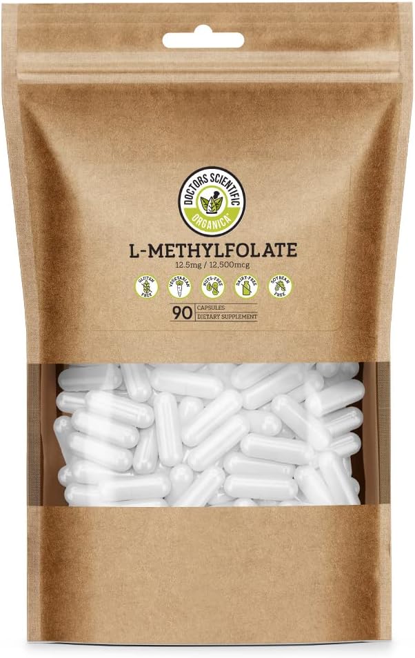 DSO L Methylfolate 12.5mg (5 MTHF Supplement) - 90 Vegan Capsules (12.5 mg) - Aktiv L Methyl Folate Supplement för Homocysteine Control - Folic Acid Vitamin - Eco-Friendly Packaging