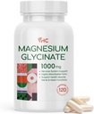 VHC Magnesium Glycinate 1000 mg, suuri imeytyminen Maksimi kelated Pure Magnesium Glycinate Supplement for Women and Men, Ei-GMO Ei Gluteenia, 120 kasviskapselia, valmistettu Yhdysvalloissa