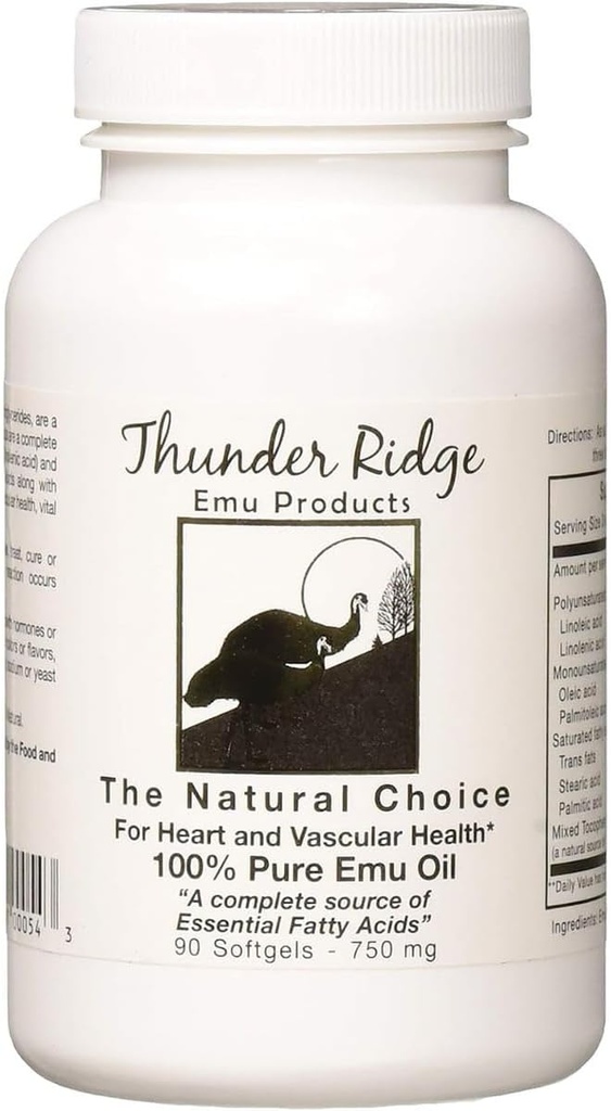 Thunder Ridge Emu Tuotteet 100% Pure Oil Softgels, 90