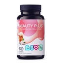 LIVS Beauty Plus Gummy Vitamiinit - Biotin Gummies hiukset, iho ja kynnet Luonnollinen, Gluteeniton, ei-GMO Kauneus täydentää vitamiini A, C, E, B12, D3, Sinkki & enemmän - Cream Sooda Flavor - 60 Ct