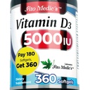 FITO MEDIC'S Lab - Vitamin d - 5000 IE - Vitamin d3-360 Softgels - Vitamin d3 5000 iu - för ben, tänder, muskel och immunhälsa, Ultra hög Absorption, vitamin d3.