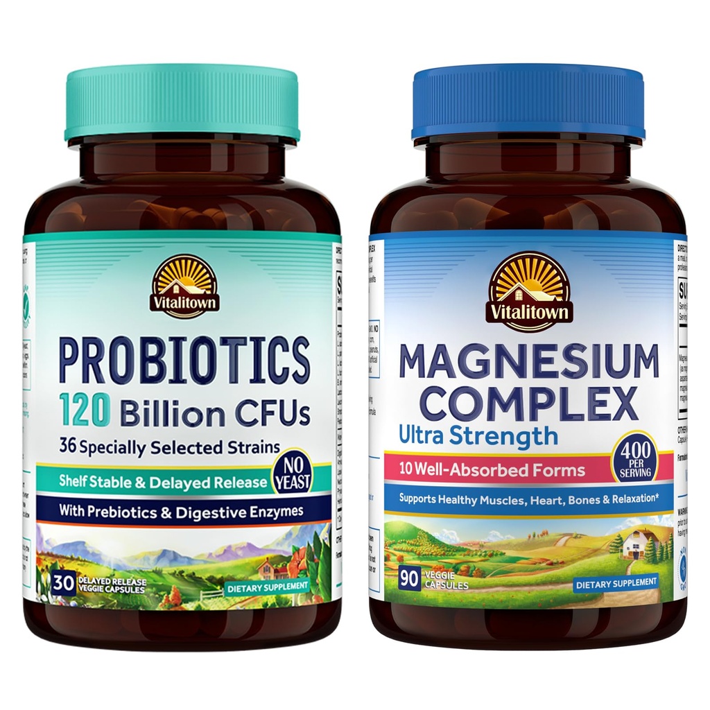 Vitalitown Probiootti + Magnesium Bundle (Pack of 2) 