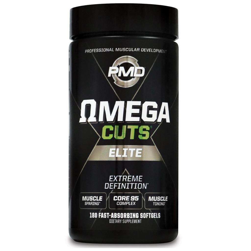 PMD Sports Omega Cuts Elite - Fat Loss-Muscle Defining Formula - Omega rasvahapot, MCT ja CLA lihasten määrittely ja huolto - Keto Friendly naisten ja miesten - Stimulant Free (180 Softgels)
