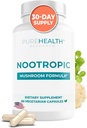Nootropics Brain Memory and Focus Supplement - Lions Mane, Shiitake, Chaga, Reishi Sienet Powder - Parantaa Cognitive Health Bacopa Monnieri ja Gingko Biloba Extract , 60 kapselia