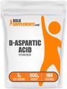 BulkSuplements.com D-Aspartic Acid Powder - D-aspartiinihappo täydentää miehille, makuamaton Aminohappo - puhdas & Gluteeniton, 3g per tarjoilu, 500g (1,1 lbs) (pakkaus 1)
