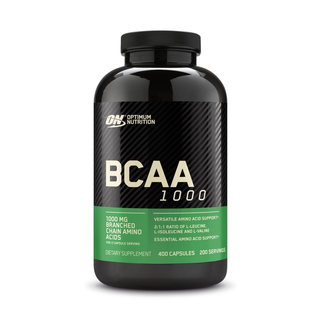 Optimum Nutrition Instantized BCAA Kapselit, Keto haarautunut ketju Essential amino Acids, 1000mg, 400 Count