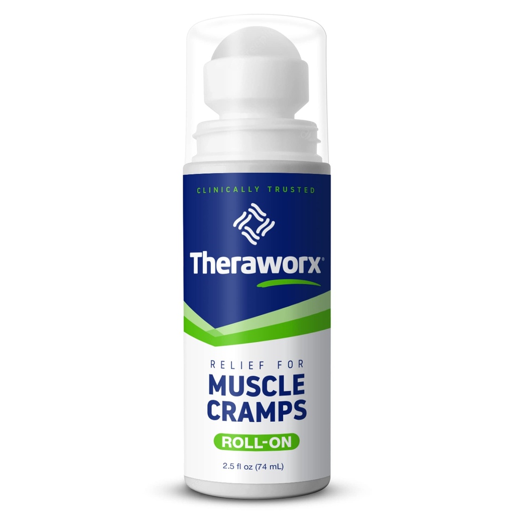 Theraworx Relief for lihaskramps Roll-On Nopeasti toimiva lihasspasm, Leg Soreness kanssa magnesiumsulfaatti - 2.5 oz - 1 Count