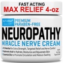 Neuropatia Nerve Relief Cream - Premium Nerve Cream 3X Action for Targeted Relief and Rauhoittava Nerve Comfort - maksimaalinen vahvuus 4% Menthol Arnica MSM for Jalat varpaat & selkä - suuri 4 Oz