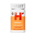 Habit Energy Supplement (60 kapslar) - Ny look, stöder energi, varning och fokus, naturkoffein, vitamin B & C, grönt teextrakt, Vegan, icke-GMO (1 Pack)