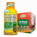 Vitamiini Energia Immuuni+ Extra Strength Energy Shot Mango 48 pakkaus, 260 mg luonnollinen kofeiini, B-vitamiinit, siticoliini, vihreä tee, immuniteetti & Focus tuki, nollasokeri, gluteeniton 1,93 fl oz