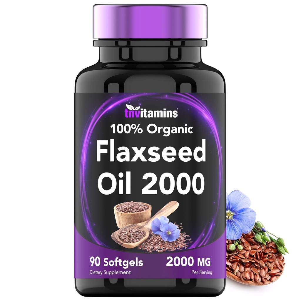 tnvitamiinit Organic Pellavaöljy Softgels: 2000 mg - 90 Softgels 