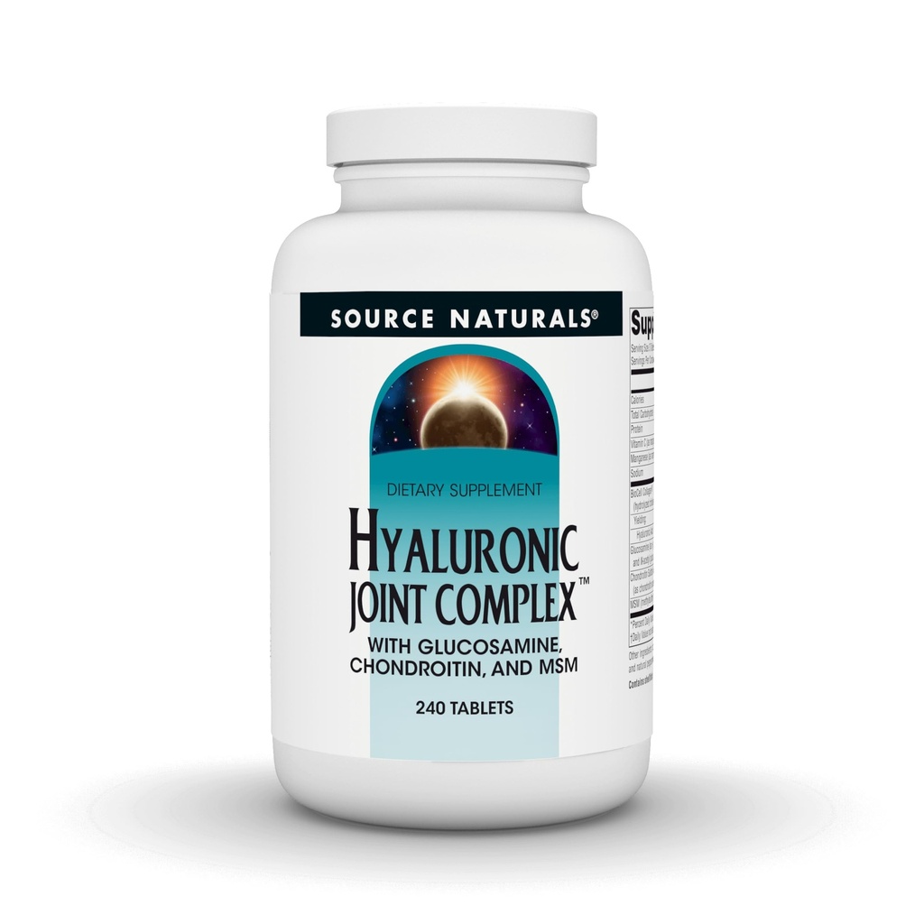 Source Naturals Hyaluronic Joint Complex with Glukosamiini, Chondroitin & MSM Extra Strength - 240 tablettia