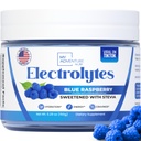 Zero Sugar - Blue Raspberry Electrolytes Powder - Uppfriskande Hydration - Koffeinfri energi - Alla naturliga ingredienser - Vegan, Keto och Paleo - Sugar Free Electrolyte Powder Drink Mix - 37 portioner