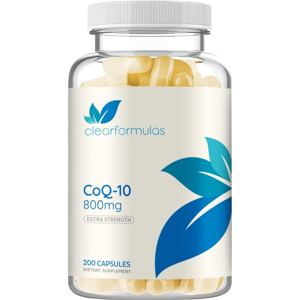 Extra styrka Q10 800mg - Quick Absorption Coenzyme Q10 800mg Potent Antioxidant för hjärtenergi och åldrande Support - Hög stabilitet Q10 Ubiquinone Caps - Tillverkad i ett CGMP US Lab (100 portioner)