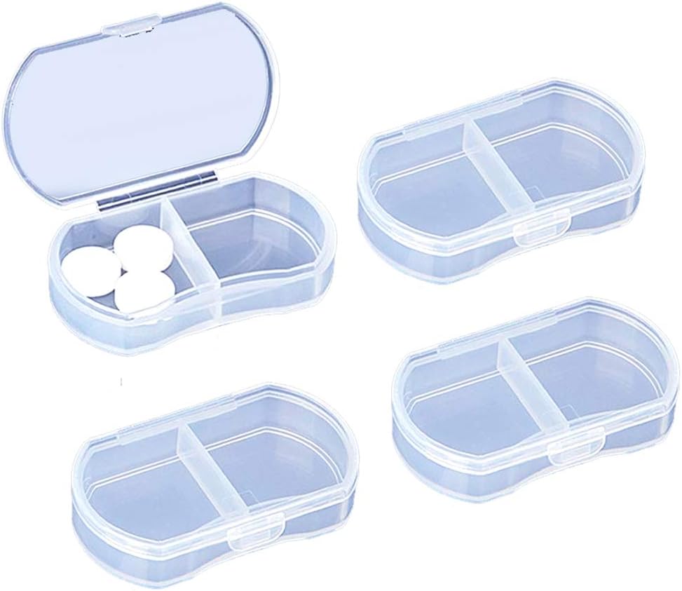 4PCS pilleri tapauksessa laukku pieni pilleri Organizer Portable Travel Päivittäinen pilleri kontit AM & PM Mini pilleri laatikko vitamiini, kalaöljy, täydennysosa haltija