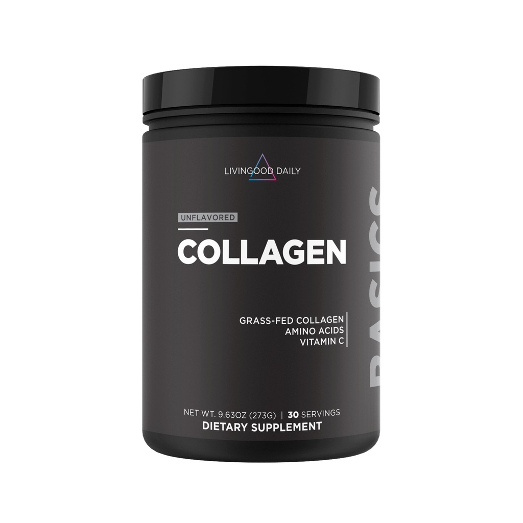 Livingood Daily Unmarioused Collagen Powder for Women & Men, Hydrolysed Collagen Peptides Powder with C-vitamiini, proteiini 20 aminohappoa, tyyppi I & III, Grass Fed, Keto, Paleo, Gluteeniton, 30 Srvgs