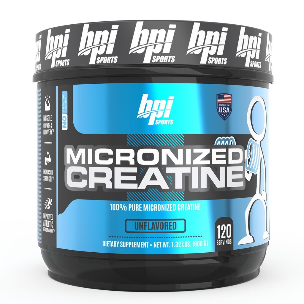 BPI Sports Micronized Creatine - lisätä voimaa - vähentää väsymys - Lean Muscle Building - 100% Pure Creatine - Parempi imeytyminen - Tukee lihasten kasvua - makuamaton - 120 tarjoilua - 21.16