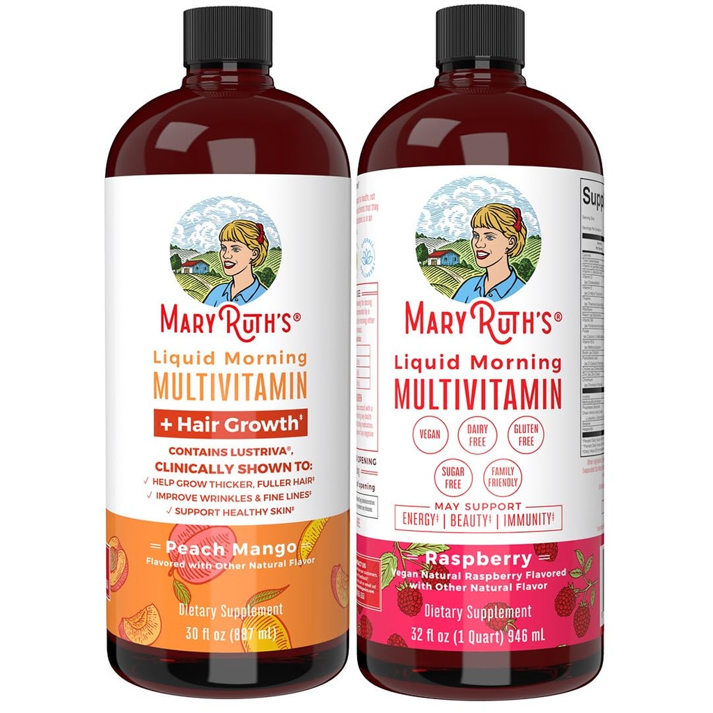 MaryRuth Organics Aamu Monivitamiini hiusten kasvu Bundle
