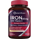 Lääkärin reseptit Iron Supplement 65 mg kanssa C-vitamiini - Maksimoitu Imeytyminen ja vatsa Friendly Iron Pills Red Blood Cells Formation, Heart, Aivot & Immuniteetti Terveys - Vegan ei-GMO 120 Iron Tabs