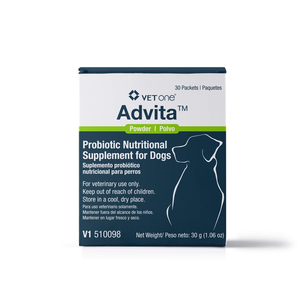 VetOne Advita Probiotic Nutritional täydennysosa koirille - 30, 1 g pakkaukset