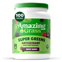 Amazing Grass Greens Superfood Antioxidant: Greens Powder med organisk Spirulina, Beet Root Powder, Elderberry & Probiotika, Sweet Berry, 100 portioner (Packaging May Vary)