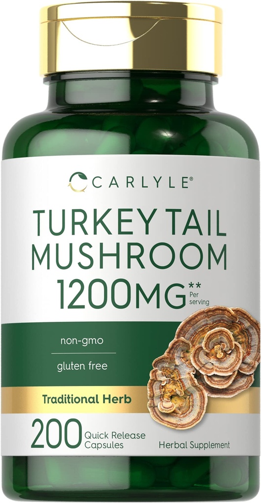 Carlyle Turkey Tail Sienikapselit ... 1200 mg... 200 Count...